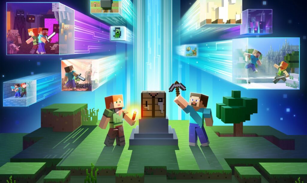 wallpaper minecraft alex steve universe